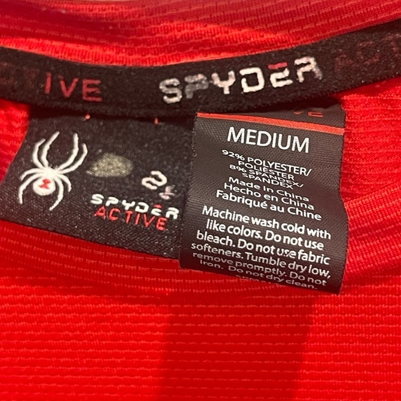 Spyder Men’s red Short Sleeve shirt Size Medium - Picture 3 of 3